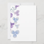 Watercolor Purple Blumen Geburtsankündigung Ankündigung (Rückseite)