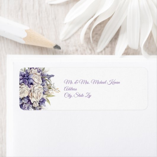 Watercolor Purple Cream Floral Wedding (Insitu)