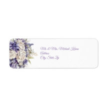 Watercolor Purple Cream Floral Wedding