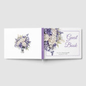Watercolor Purple Cream Floral Wedding Gästebuch (Voll)