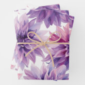Watercolor Purple Dahlia Flowers  Geschenkpapier Set (Beispiel)