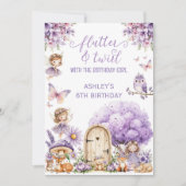 Watercolor Purple Fairy Birthday  Invitation Einladung (Vorderseite)