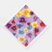 Watercolor Purple Flora Pattern Boho Garden Party Serviette (Ecke)
