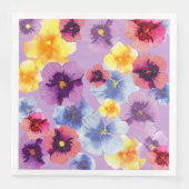 Watercolor Purple Flora Pattern Boho Garden Party Serviette (Vorderseite)