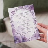 Watercolor Purple Floral Wedding Invitation Einladung