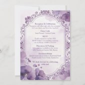 Watercolor Purple Floral Wedding Invitation Einladung (Rückseite)