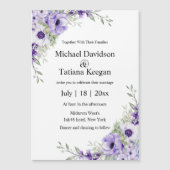 watercolor purple floral wedding invitation magnet (Vorderseite)