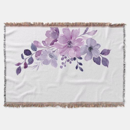 Watercolor purple flower bouquet decke (Vorderseite)