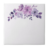 Watercolor purple flower bouquet  fliese (Vorderseite)