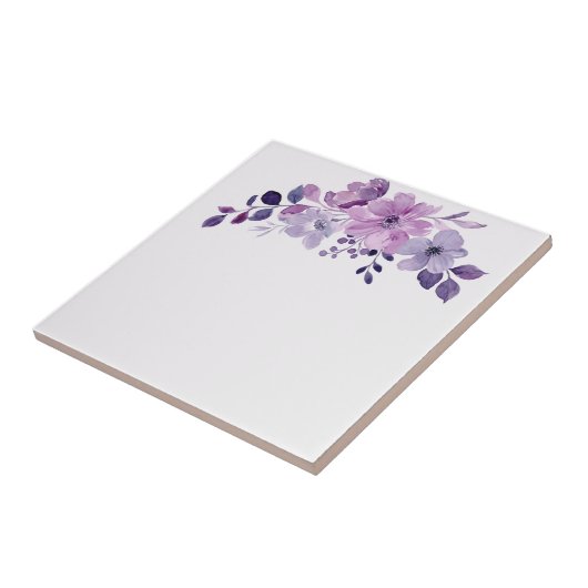 Watercolor purple flower bouquet  fliese (Seite)