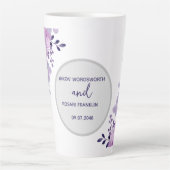 Watercolor purple flower bouquet milchtasse (Vorderseite)