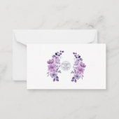 Watercolor purple flower bouquet mitteilungskarte (Vorderseite)