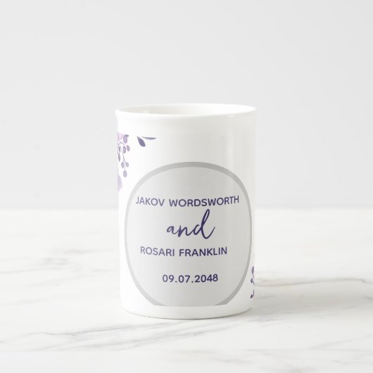 Watercolor purple flower bouquet porzellantasse (Vorderseite)