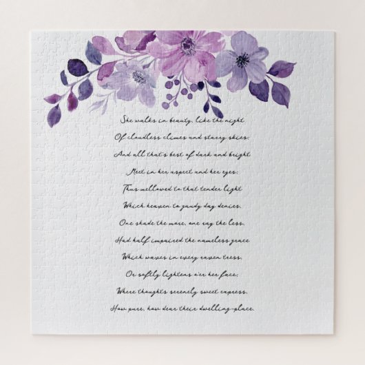 Watercolor purple flower bouquet puzzle (Vertikal)
