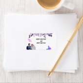 Watercolor purple flower bouquet sticker adressaufkleber (Insitu)