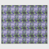 Watercolor Purple Flowers Umhüllungspapier Geschenkpapier (Flach)