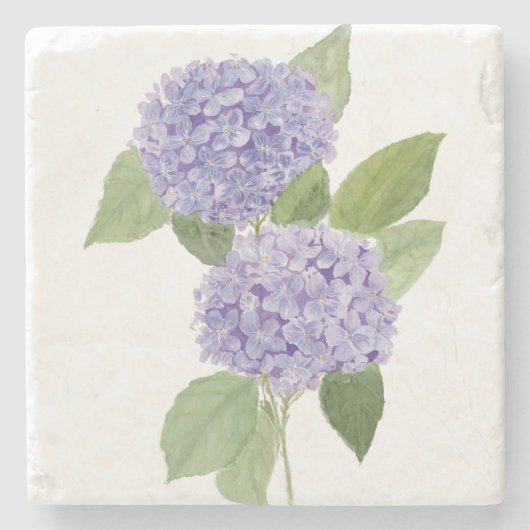 Watercolor Purple Hydrangea Steinuntersetzer (Vorderseite)
