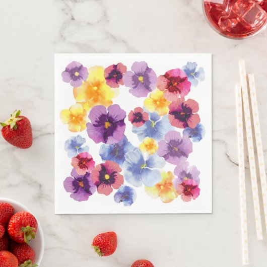 Watercolor Purple Pansy Pattern Boho Bridal Shower Serviette (Beispiel)