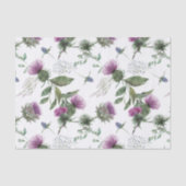 Watercolor Purple Thistle Botanical Pattern Seidenpapier (Vorderseite)