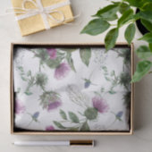 Watercolor Purple Thistle Botanical Pattern Seidenpapier (Geschenk)
