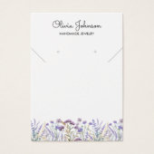 Watercolor Purple Wildflower Jewelry Display Card (Vorderseite)