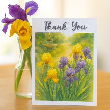Watercolor Purple & Yellow Irises  Birthday Party 