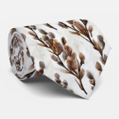 Watercolor Pussywillow Branchen Krawatte (Gerollt)