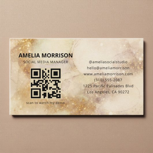 Watercolor QR Code Minimalist Professional Visitenkarte