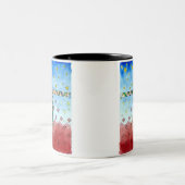 Watercolor-QuerTasse Zweifarbige Tasse (Mittel)