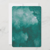 Watercolor Quetzal Green Moderne Weihnachtskarte Einladung (Rückseite)