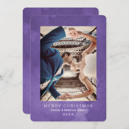 Watercolor Quetzal Ultra Violet Weihnachtskarte Einladung