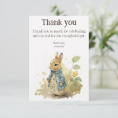 Watercolor Rabbit Peter Party Dankeskarte (Stehend Vorderseite)