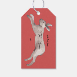 Watercolor Rabbit Weihnachtsgeschenk-Tag Geschenkanhänger