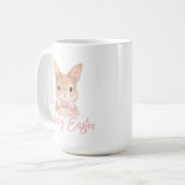 Watercolor Rabbit with Pink Bow| Cute Easter Bunny Kaffeetasse (Vorderseite Links)