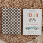 Watercolor Race Car Birthday Einladung