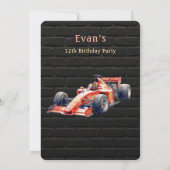 Watercolor Race Track Boy Birthday Party Einladung (Rückseite)