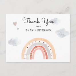 Watercolor Rainbow Baby Dusche Danke Postcard Postkarte