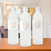 Watercolor Rainbow Baby Shower Girl Wasserflaschenetikett