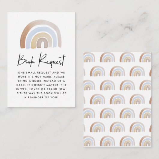 Watercolor Rainbow Babydusche Buchungsanfrage Begleitkarte (Vorne/Hinten)