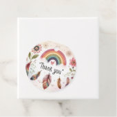 Watercolor Rainbow Bird & Feathers Boho Vielen Dan Geschenkanhänger (Beispiel)