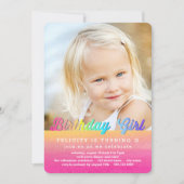 Watercolor Rainbow Birthday Party Einladung (Vorderseite)