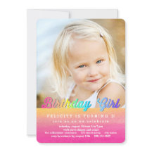 Watercolor Rainbow Birthday Party Einladung
