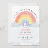 Watercolor Rainbow Birthday Party Einladung (Vorderseite)