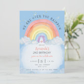 Watercolor Rainbow Birthday Party Einladung (Stehend Vorderseite)