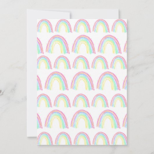 Watercolor Rainbow Birthday Party Einladung (Rückseite)