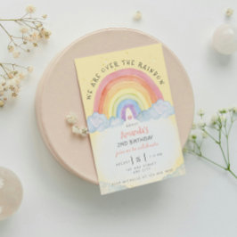 Watercolor Rainbow Birthday Party Einladung