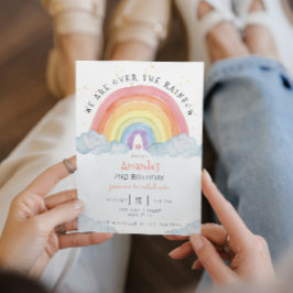 Watercolor Rainbow Birthday Party Einladung
