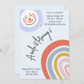 Watercolor Rainbow Birthday Party Einladung Templ (Vorne/Hinten)