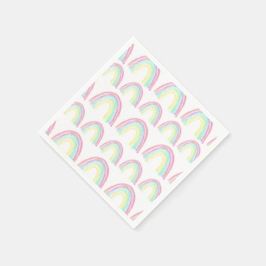 Watercolor Rainbow Birthday Party Serviette (Ecke)