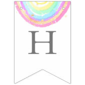 Watercolor Rainbow Birthday Party Wimpelkette (Zweite Fahne)